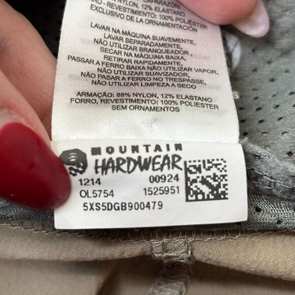 Mountain Hardwear Yuma Pants Womens‎ 12 Khaki Cargo Pocket Cinch Hem Outdoors - Picture 12 of 12